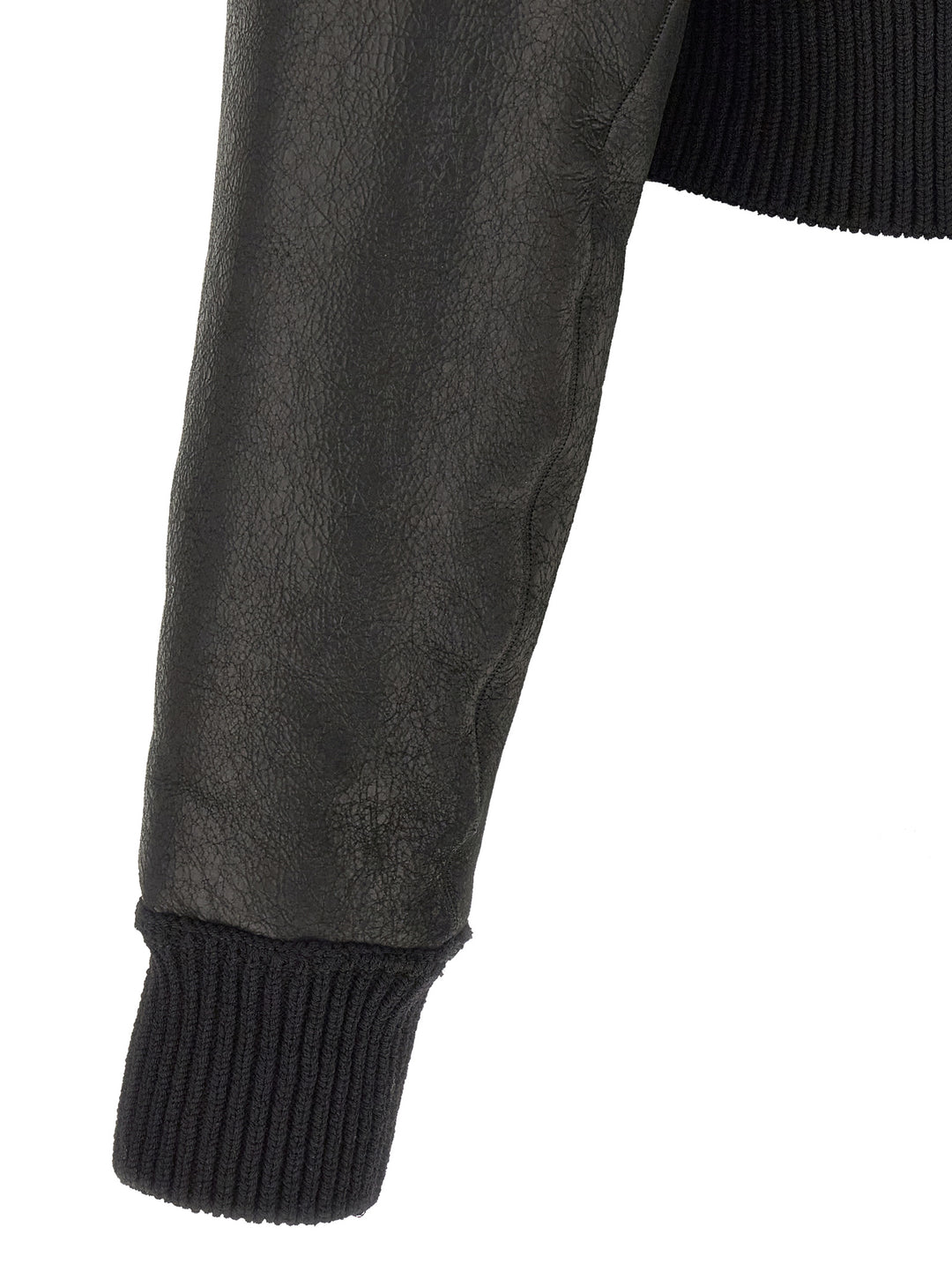 Rick Owens Black Lamb Fur Leather Jacket