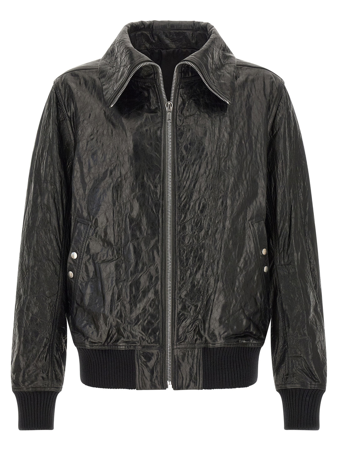 Rick Owens Black Lamb Leather Leather Jacket