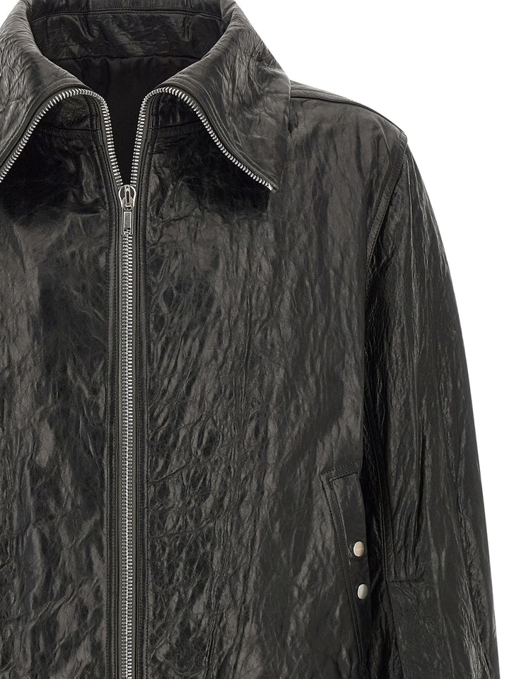 Rick Owens Black Lamb Leather Leather Jacket