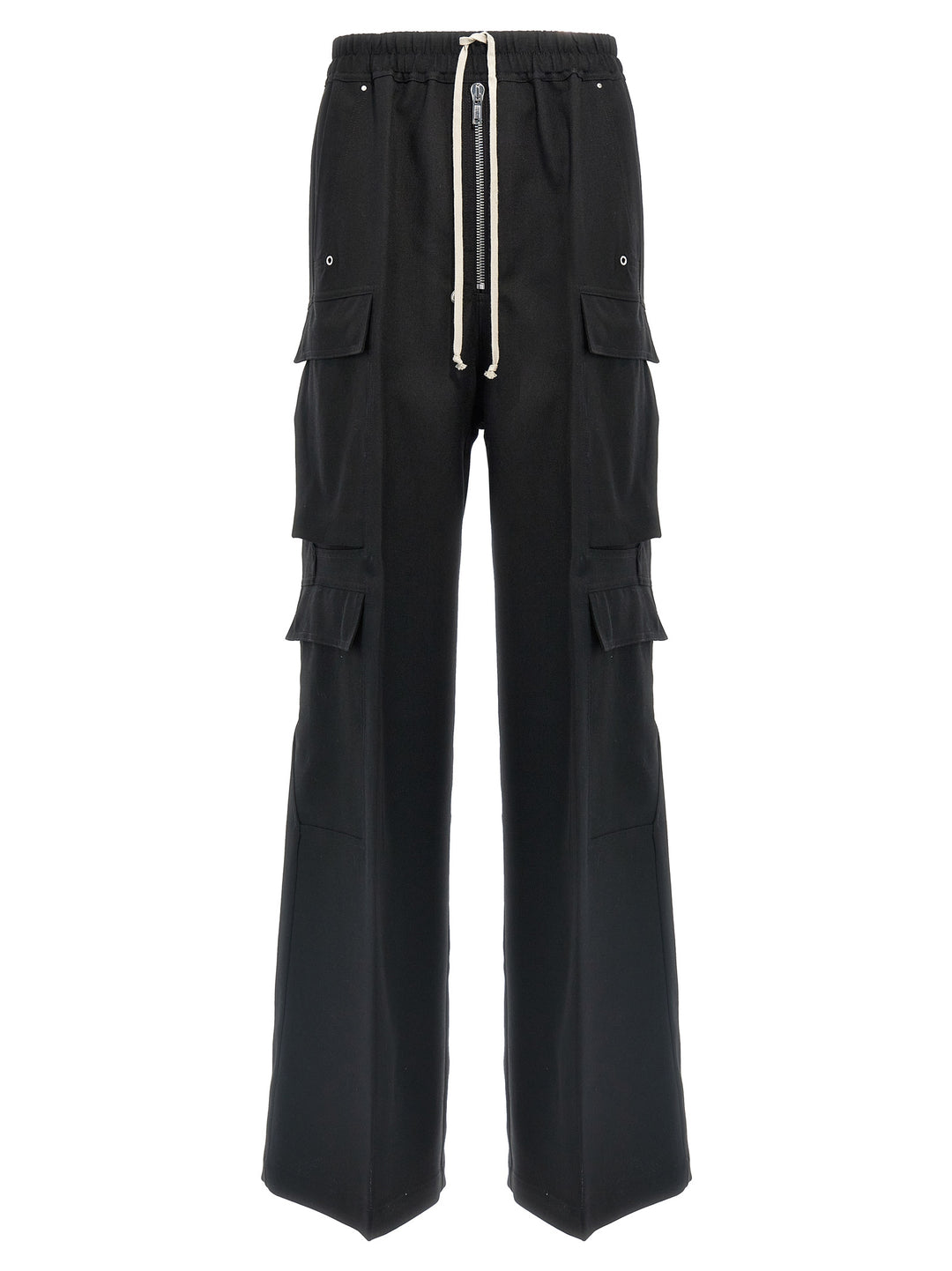 Rick Owens Black Wool Cargo Pants