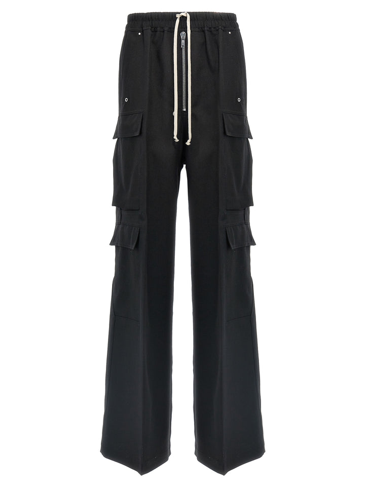 Rick Owens Black Wool Cargo Pants
