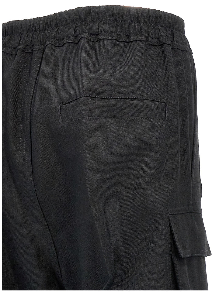 Rick Owens Black Wool Cargo Pants