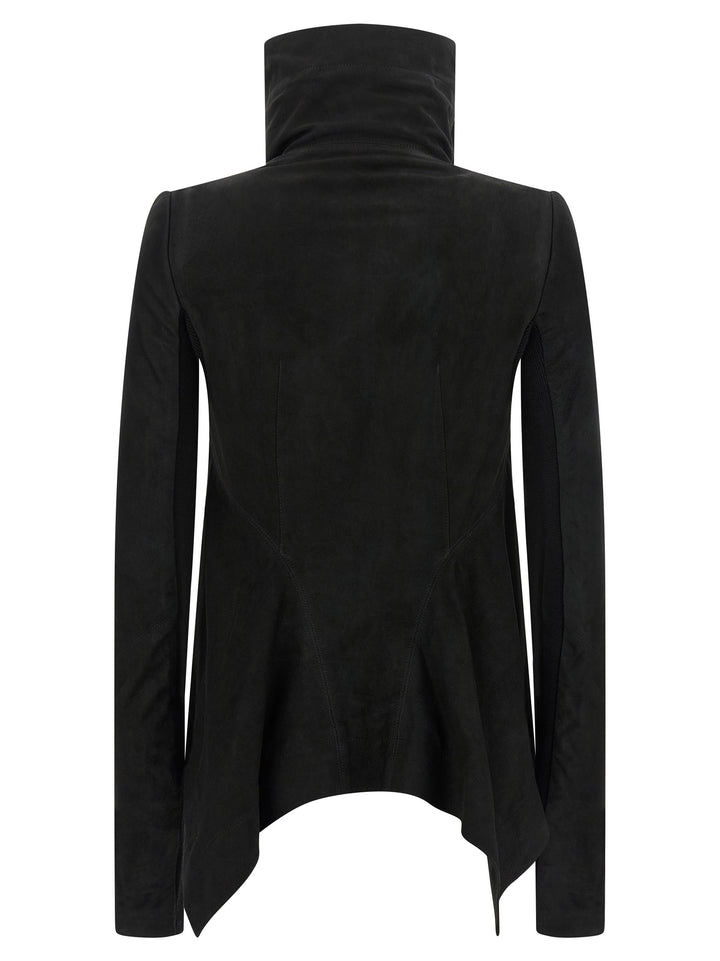 Rick Owens Black Lamb Leather Leather Jacket