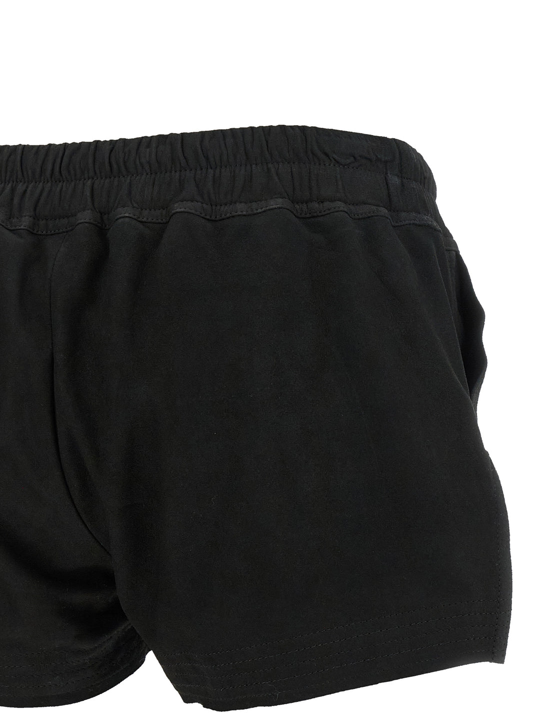 Rick Owens Black Lamb Leather Bermuda Shorts