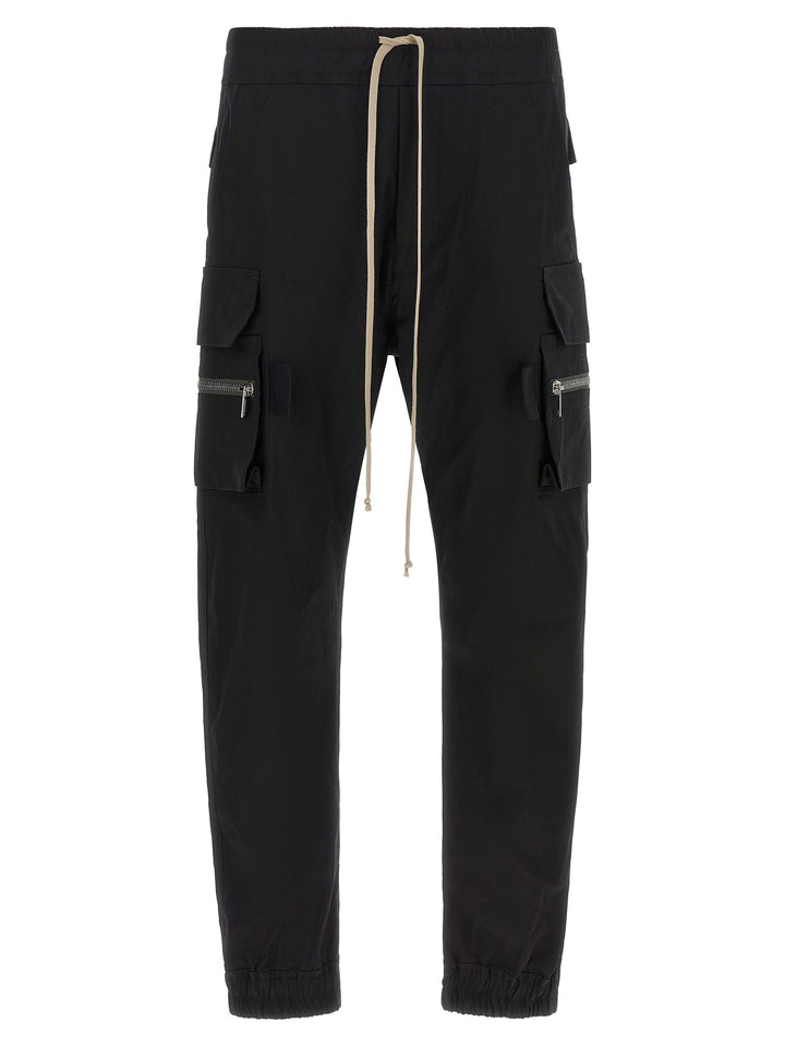 Rick Owens Black Cotton Cargo Pants