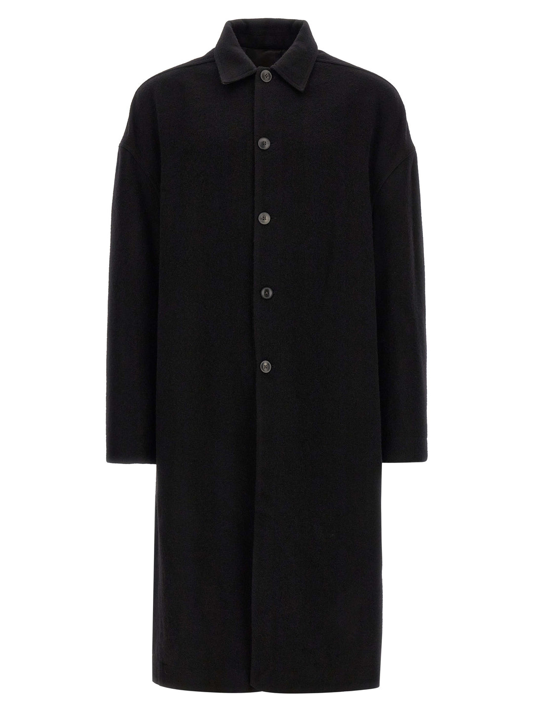 Rick Owens Black Virgin Wool Coat