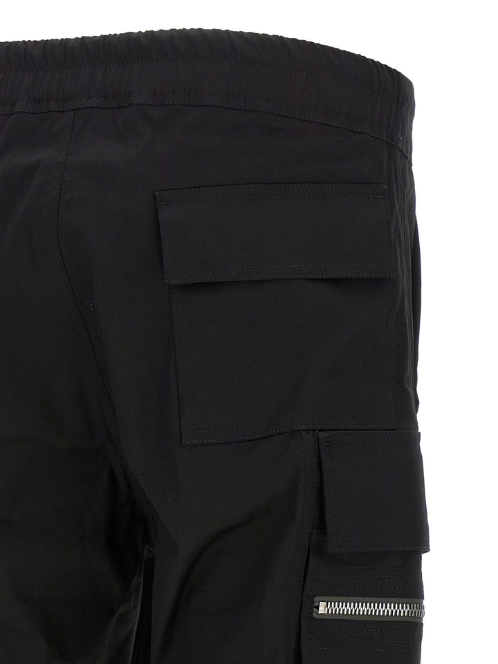 Rick Owens Black Cotton Cargo Pants