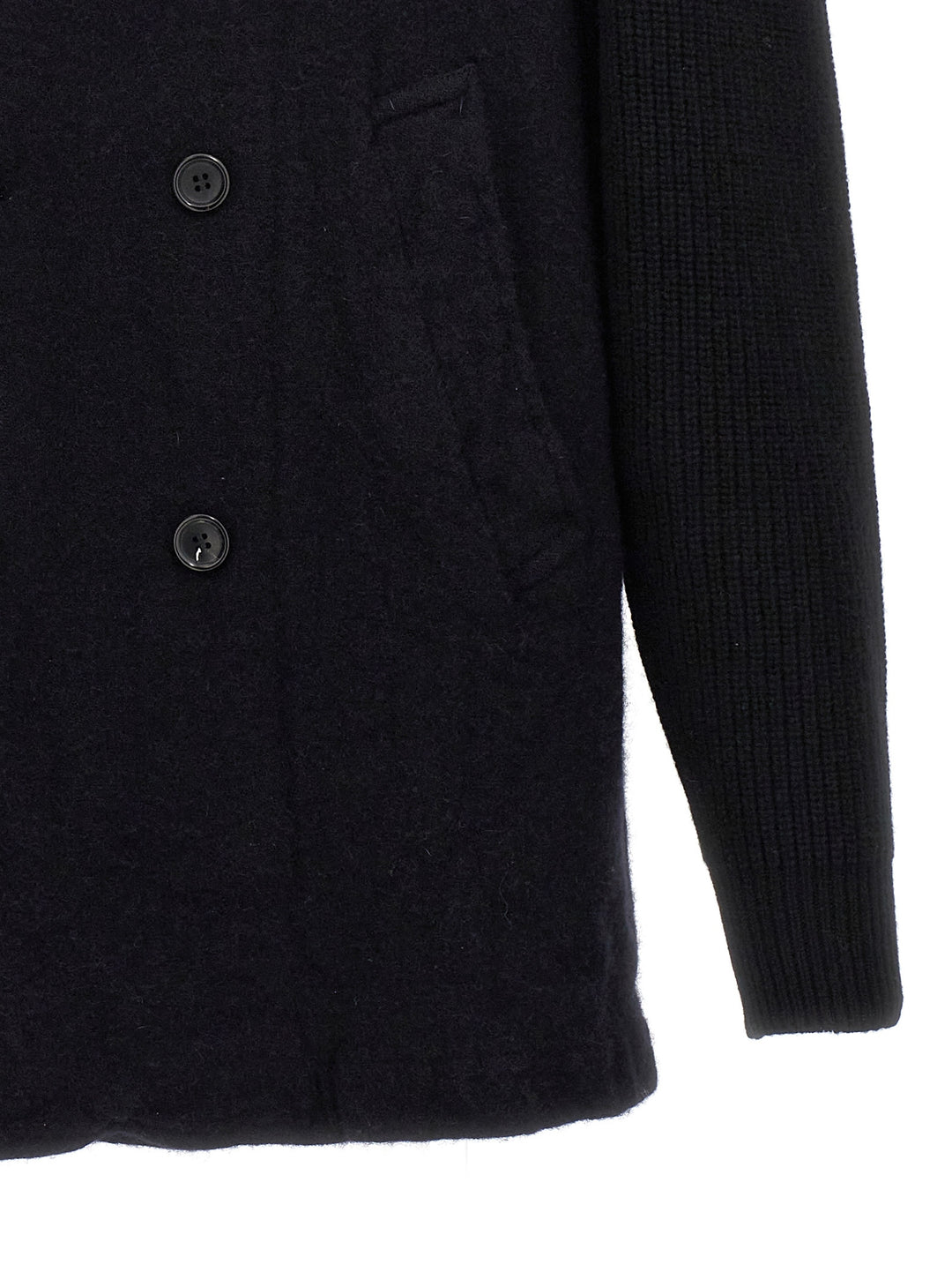Comme Des Garçons Blue Wool Coat