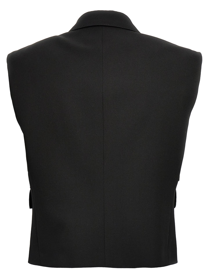 Dolce &amp; Gabbana Black Silk Sleeveless Jacket