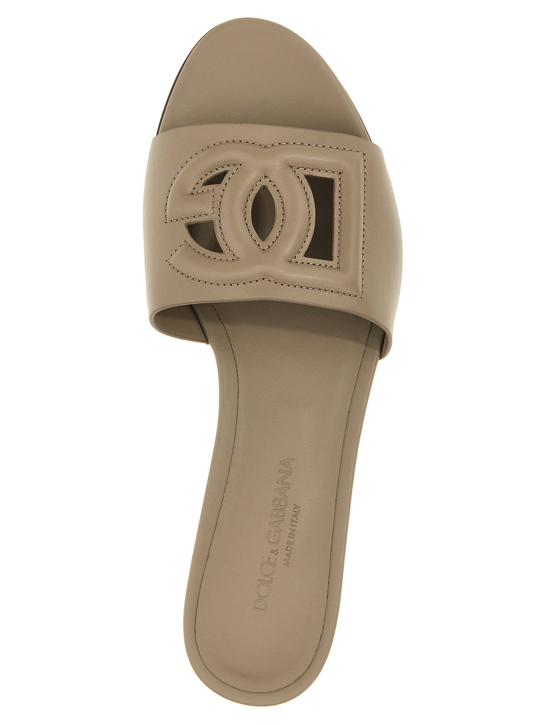 Dolce &amp; Gabbana Gray Calfskin Slides