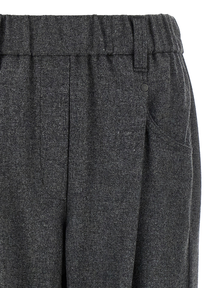 Brunello Cucinelli Gray Virgin Wool Casual Pants