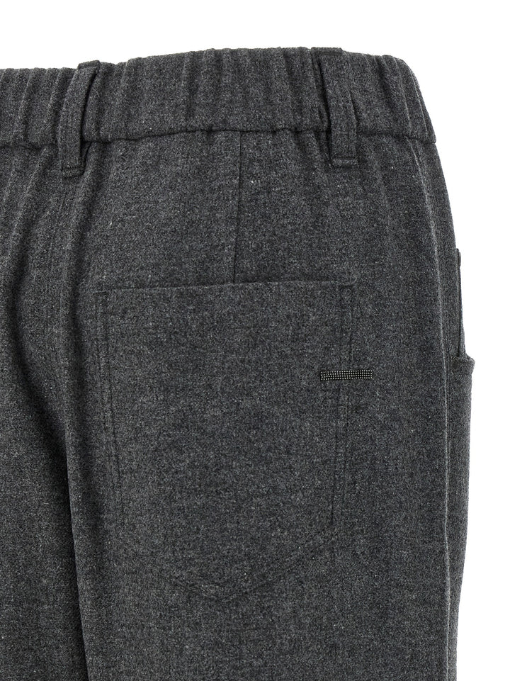 Brunello Cucinelli Gray Virgin Wool Casual Pants