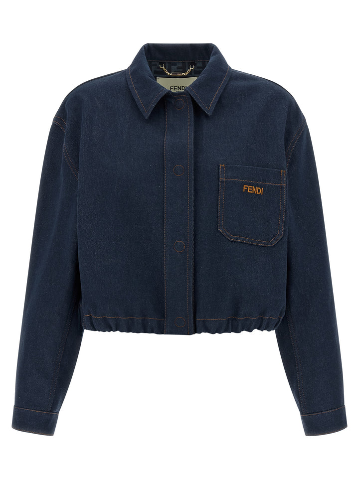 Fendi Blue Cotton Denim Jacket