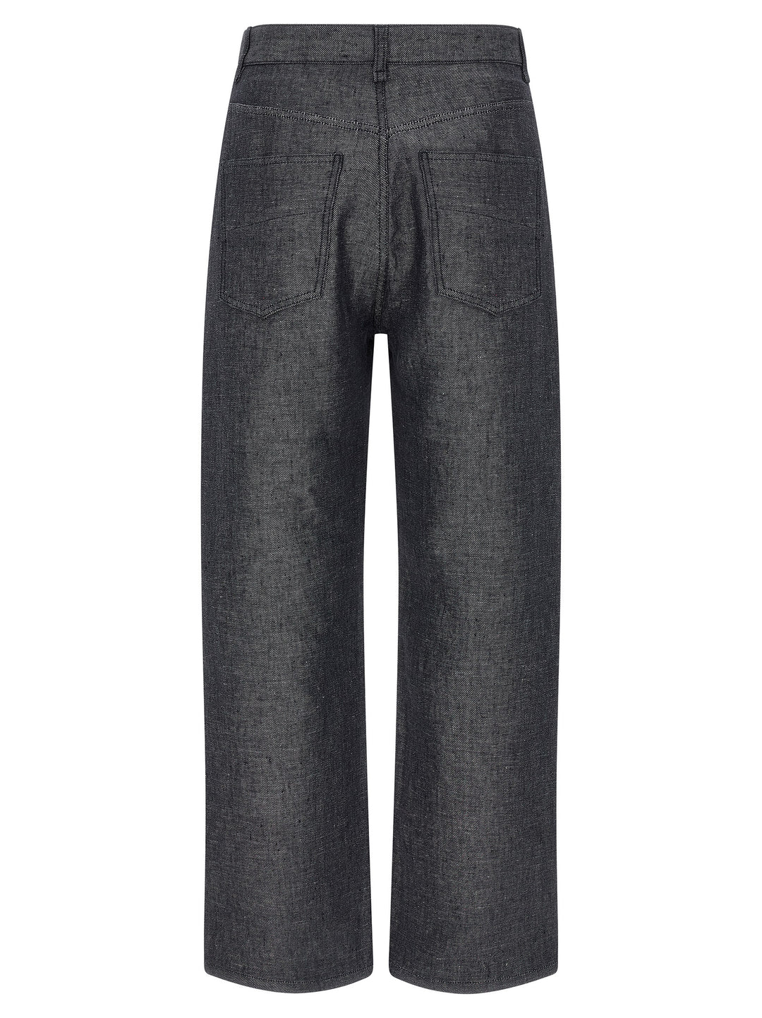 Fendi Gray Linen Straight-Leg Jeans