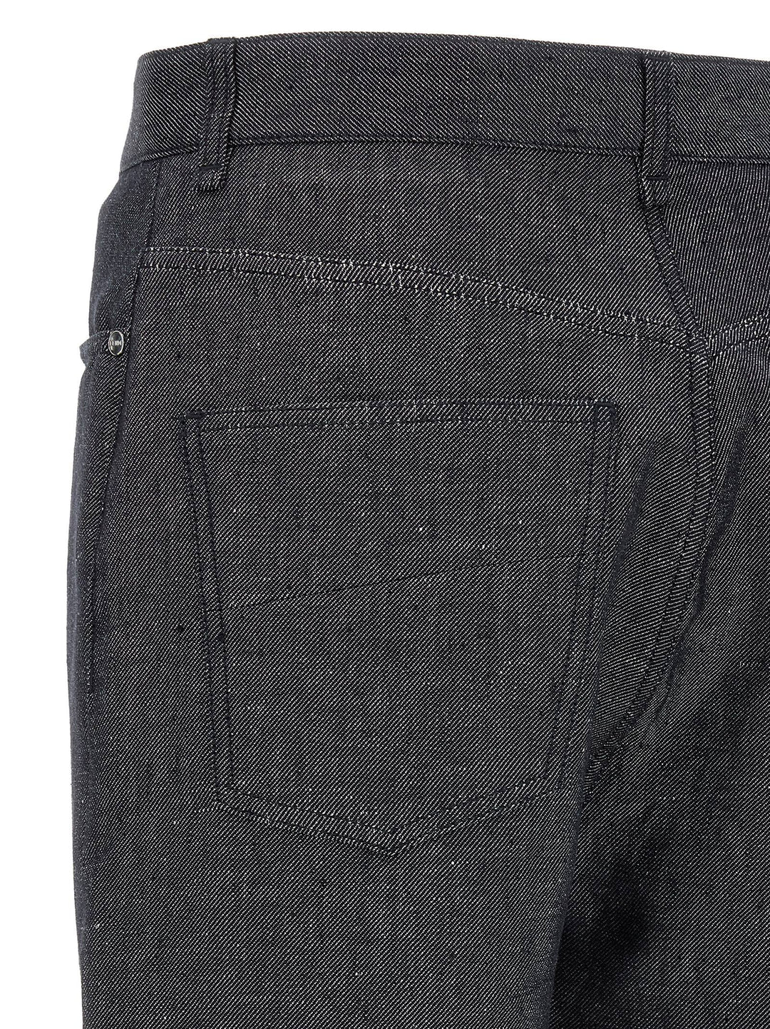 Fendi Gray Linen Straight-Leg Jeans