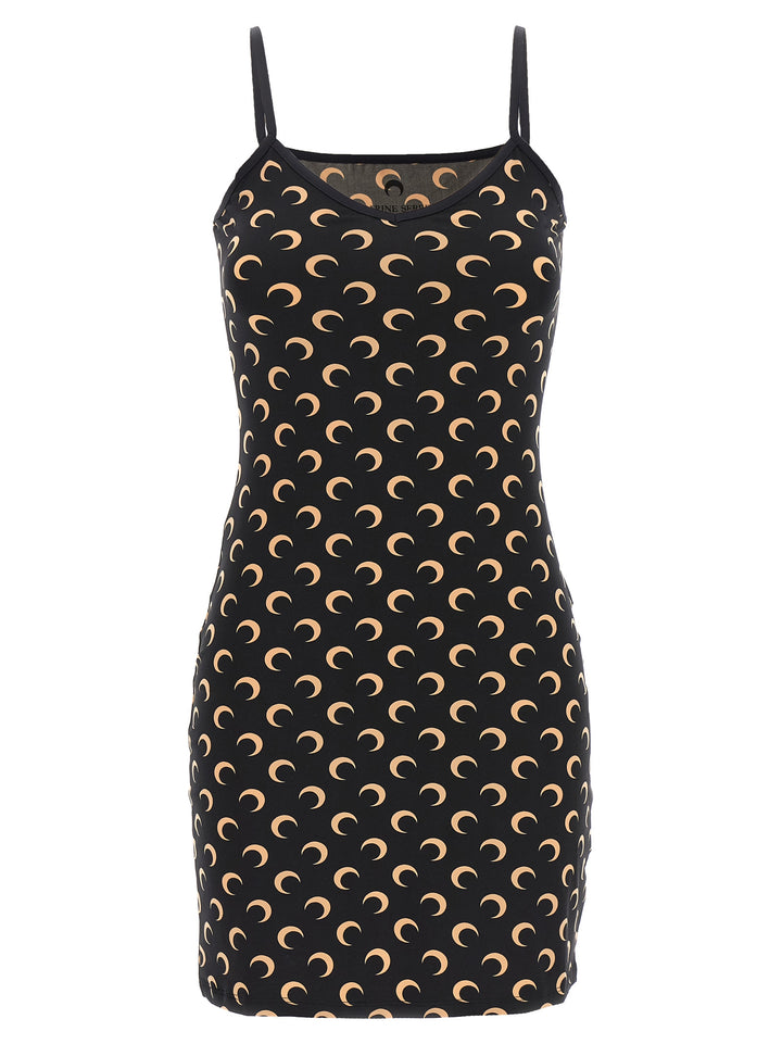 Marine Serre Black Polyamide Short Dress