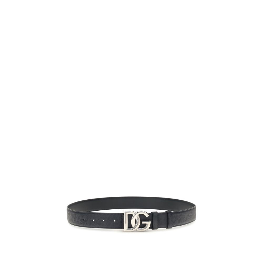 Dolce &amp; Gabbana Black Calf Leather Bos Taurus Regular Belt