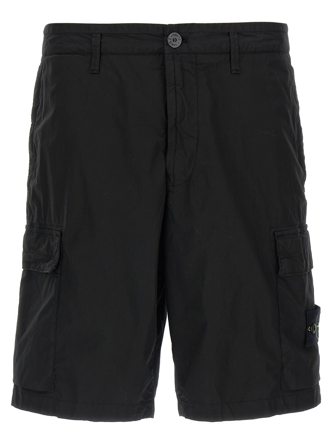 Stone Island Black Cotton Bermuda Shorts
