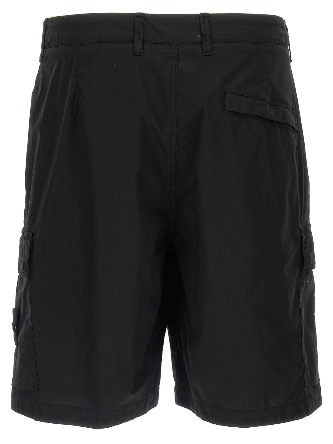 Stone Island Black Cotton Bermuda Shorts