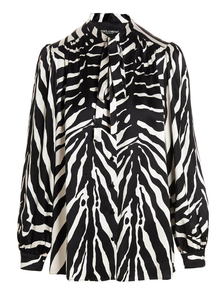 Dolce &amp; Gabbana Bicolor Silk Blouse