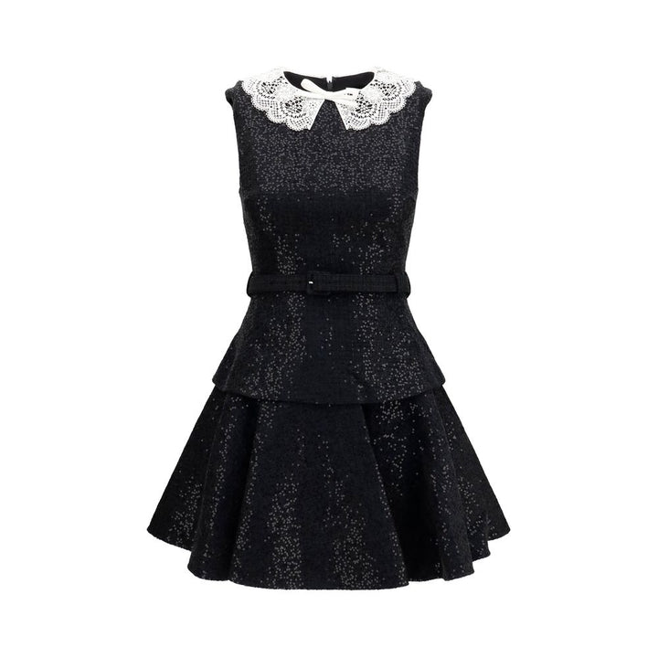Self-Portrait Black Polyester Casual Dress