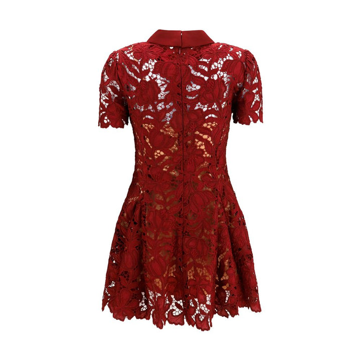 Self-Portrait Bordeaux Polyester Cocktail Dress