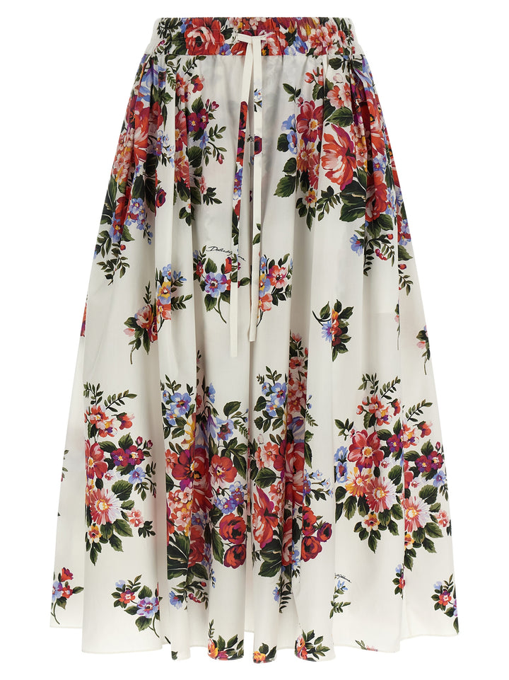 Dolce &amp; Gabbana White Cotton Midi Skirt