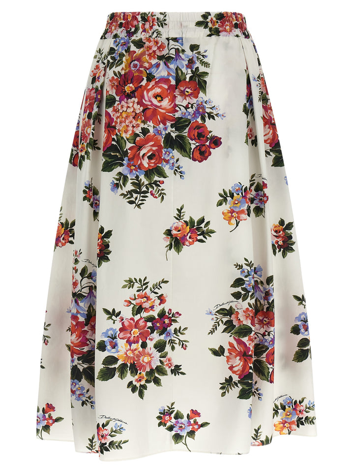 Dolce &amp; Gabbana White Cotton Midi Skirt