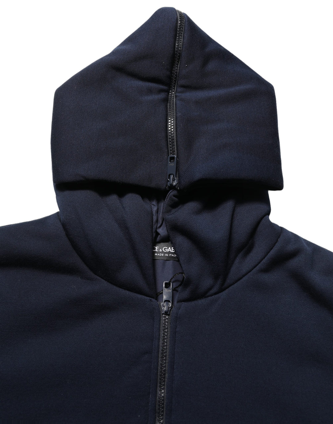 Dolce &amp; Gabbana Black Cotton Full Zip Hooded Bomber Jacket