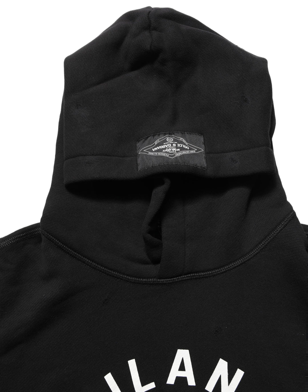 Dolce &amp; Gabbana Black Cotton Milano1984 Print Hoodie Sweater