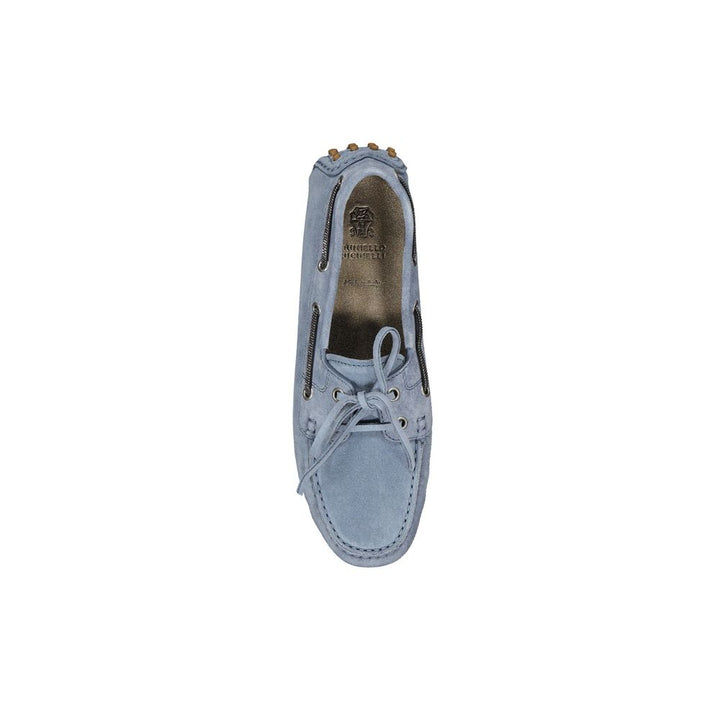 Brunello Cucinelli Blue Leather Moccassin