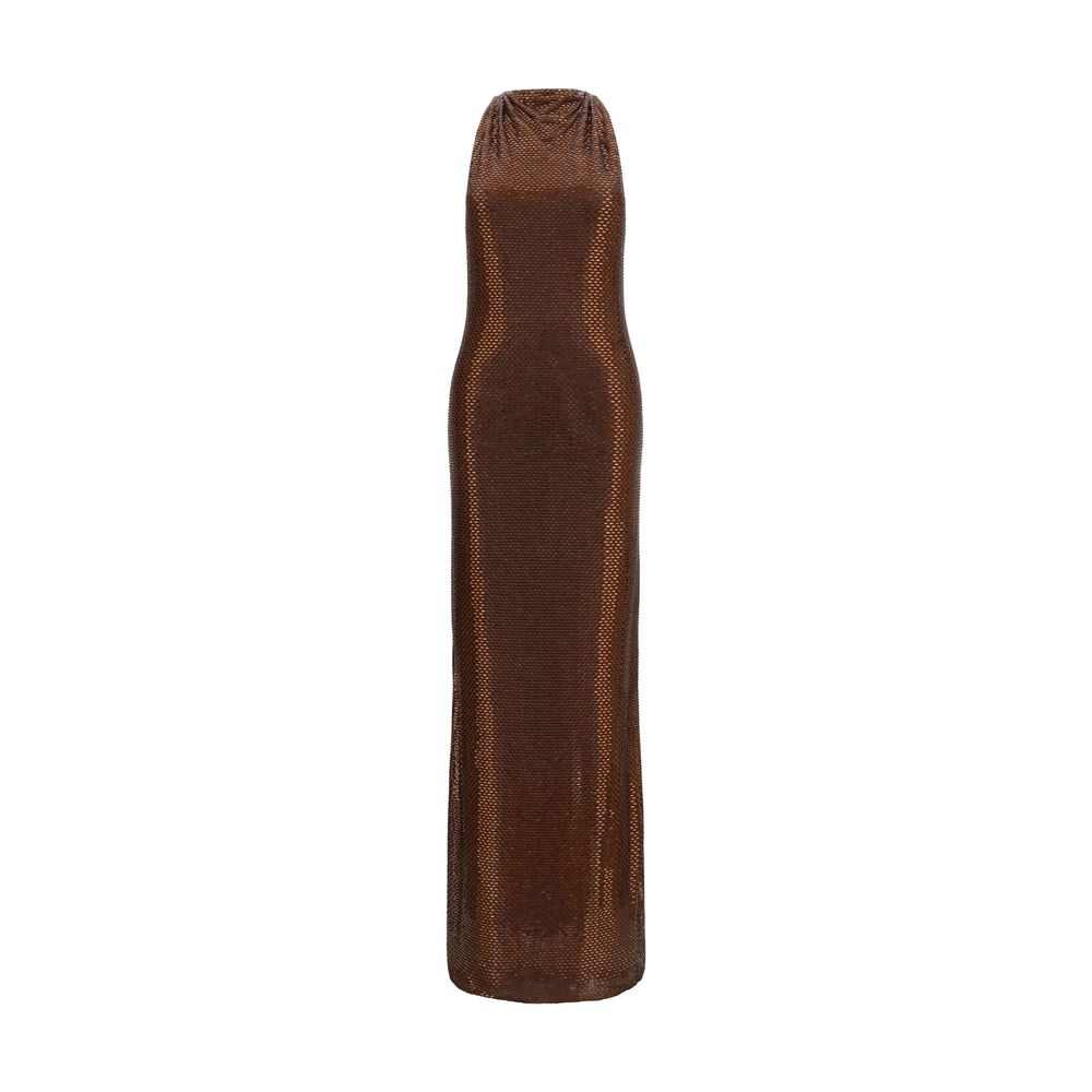 Self-Portrait Brown Polyester Cocktail Dress