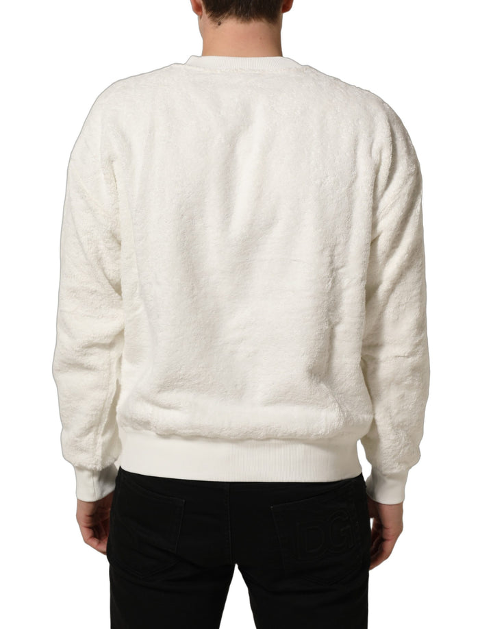 Dolce &amp; Gabbana White LogoPlaque CrewNeck Sweatshirt Sweater