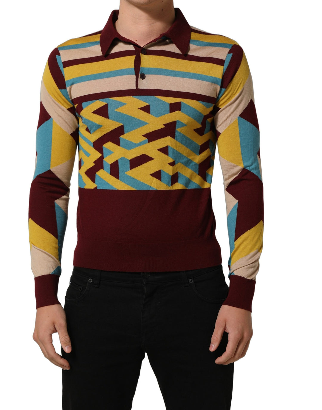 Dolce &amp; Gabbana Multicolor Knitted Cashmere Pullover Sweater