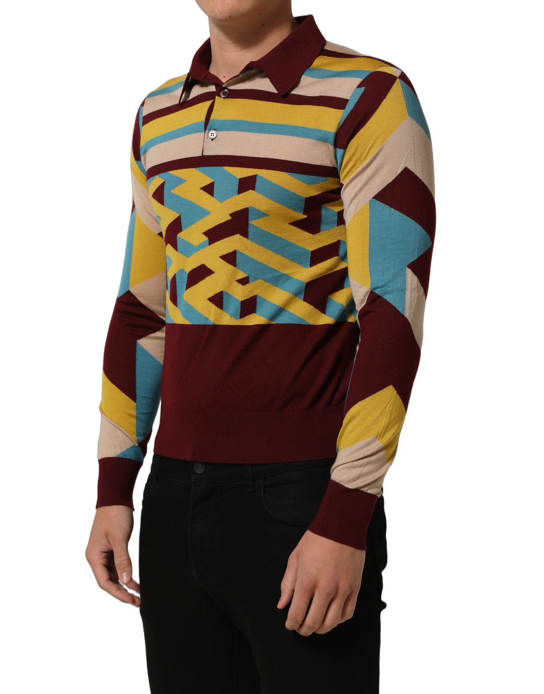 Dolce &amp; Gabbana Multicolor Knitted Cashmere Pullover Sweater