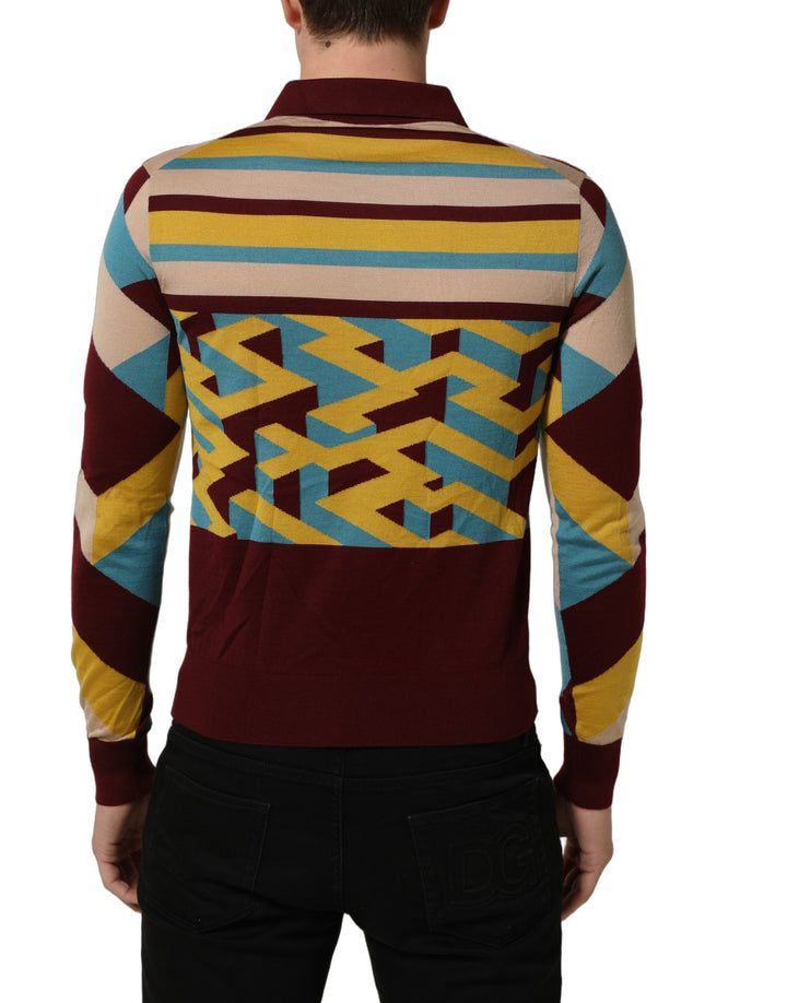 Dolce &amp; Gabbana Multicolor Knitted Cashmere Pullover Sweater