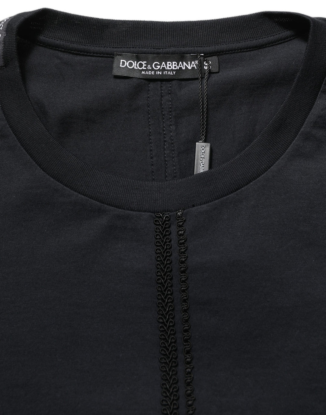 Dolce &amp; Gabbana Dark Blue Cotton Round Neck Pullover Sweater