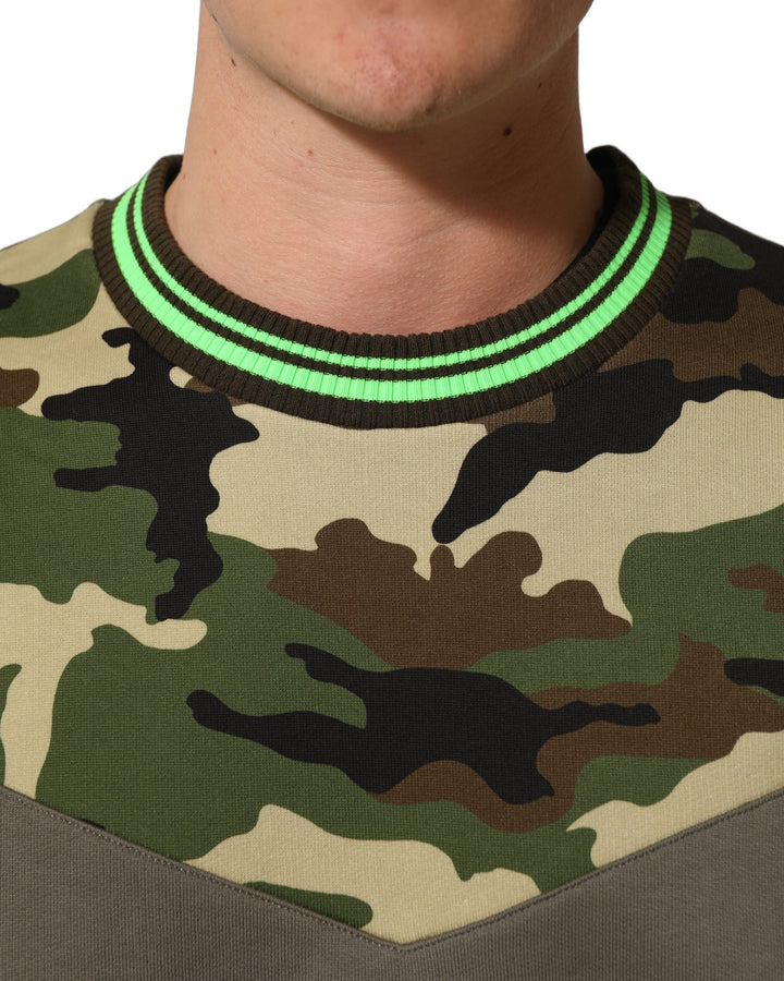 Dolce &amp; Gabbana Multicolor Camouflage Sweatshirt Men Sweater
