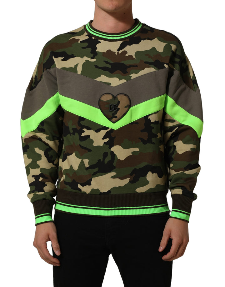 Dolce &amp; Gabbana Multicolor Camouflage Sweatshirt Men Sweater