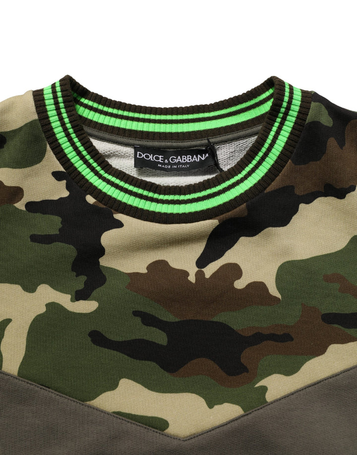 Dolce &amp; Gabbana Multicolor Camouflage Sweatshirt Men Sweater