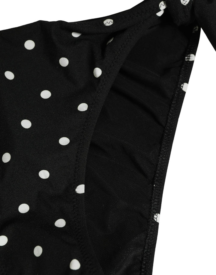 Dolce &amp; Gabbana Black Polka Dot Swimwear Beachwear Bottom Bikini
