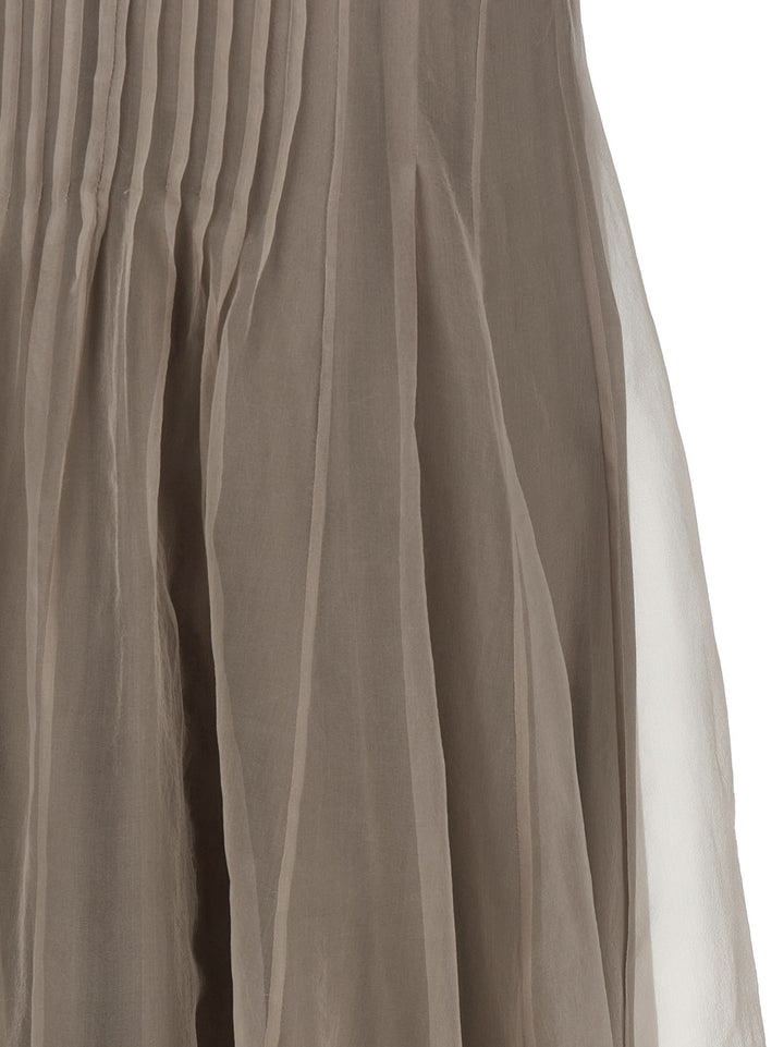 Brunello Cucinelli Beige Silk Long Dress