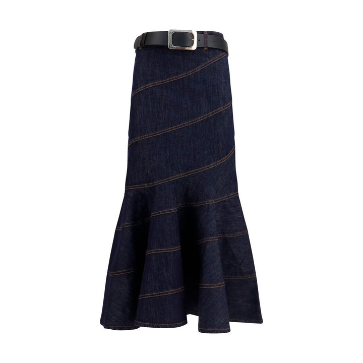 Self-Portrait Blue Denim Skirt
