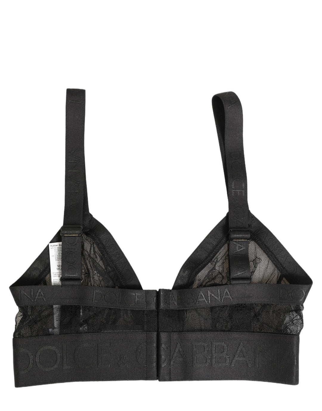 Dolce &amp; Gabbana Black Logo Monogram Soft Cup Brassiere Underwear