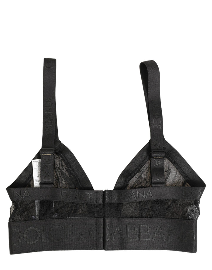 Dolce &amp; Gabbana Black Logo Monogram Soft Cup Brassiere Underwear