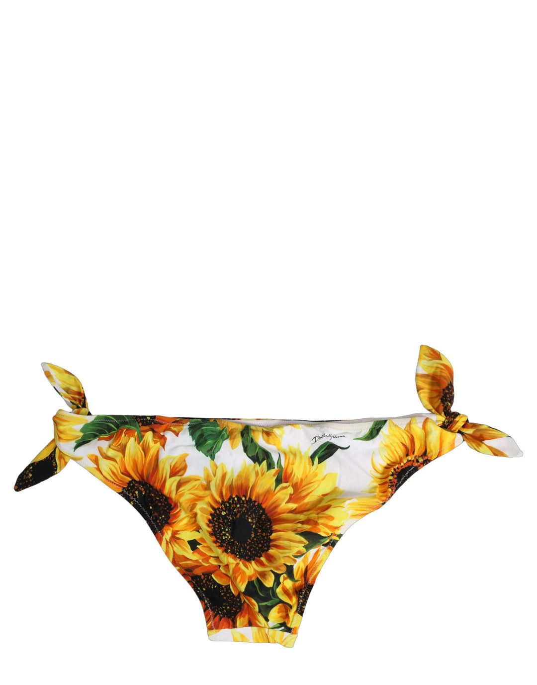 Dolce &amp; Gabbana Yellow Nylon Sunflower Bikini Bottom Swimwear