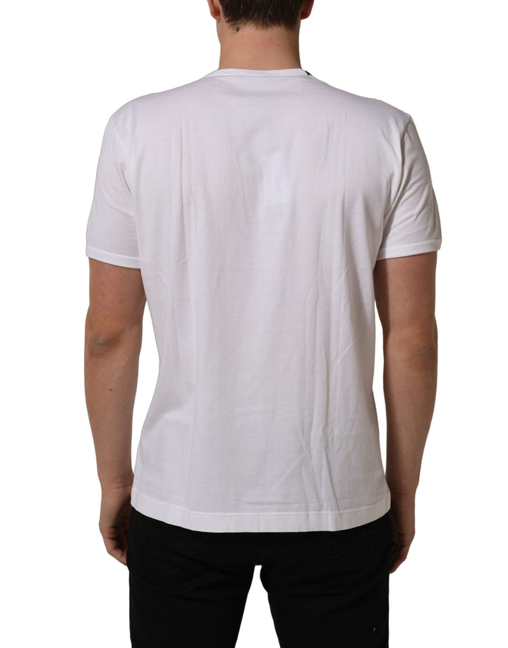 Dolce &amp; Gabbana White Cotton Short Sleeves CrewNeck T-shirt
