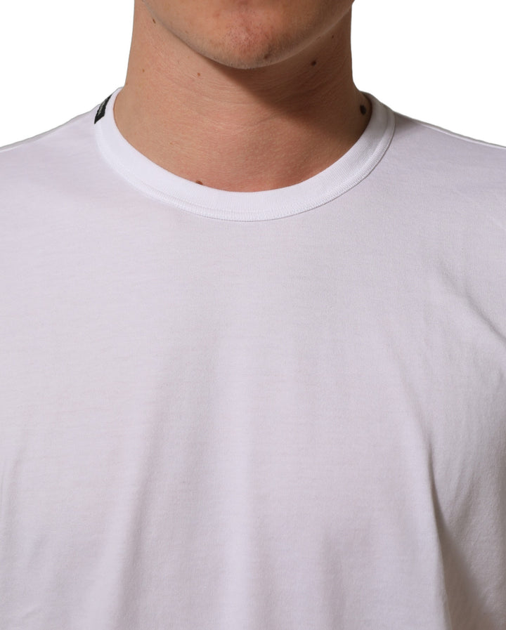 Dolce &amp; Gabbana White Cotton Short Sleeves CrewNeck T-shirt