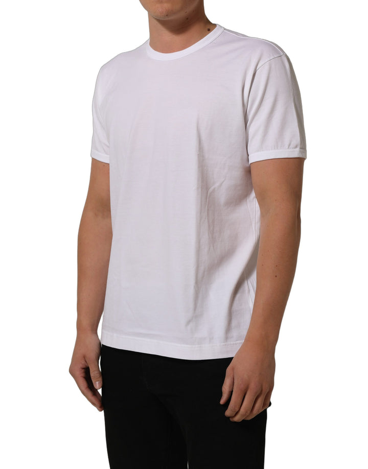 Dolce &amp; Gabbana White Cotton Short Sleeves CrewNeck T-shirt