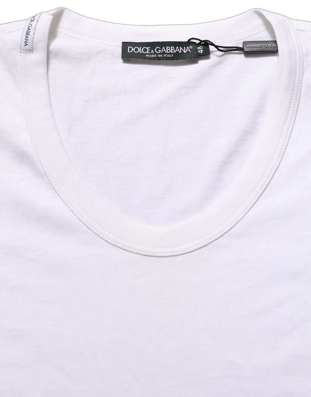 Dolce &amp; Gabbana White Cotton Short Sleeve Round Neck T-shirt